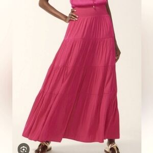 Chico's NEW With Tags Maxi Skirt Sea Island Tiered Skirt Botanic Berry Sz 20